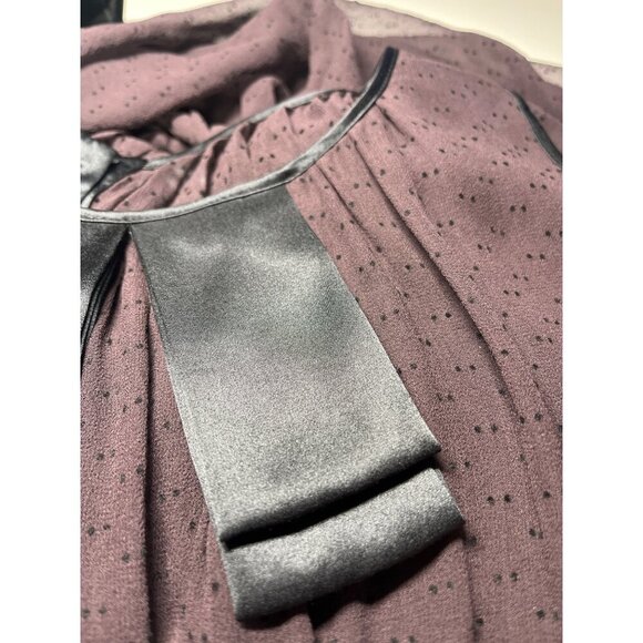 Malene Birger Sheer Silk Dress Ribbon Accent Collar Ladies Size 36 / 6US Sheer - Picture 4 of 11